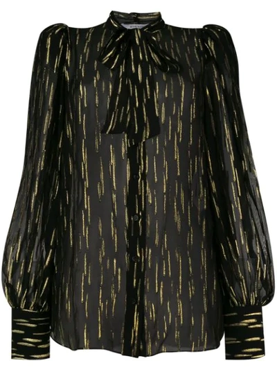 Shop Givenchy Fil Coupé Pussy Bow Blouse In Black