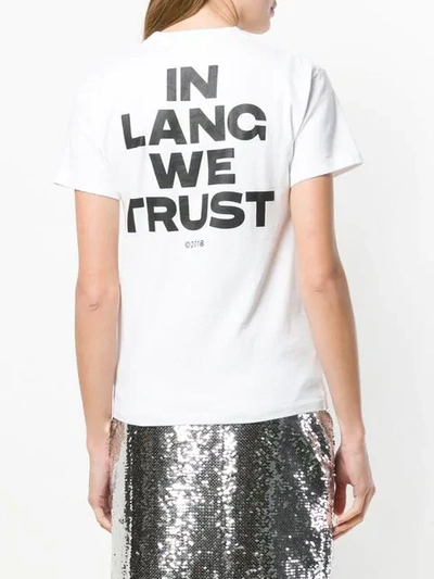 Shop Helmut Lang In Lang We Trust T In White