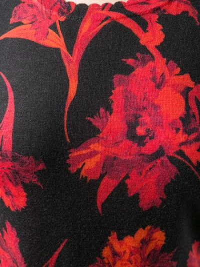 Shop Roberto Cavalli Parrot Tulip Print Top In Black
