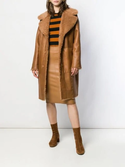 Shop Drome Reversible Single Breasted Coat In Brown