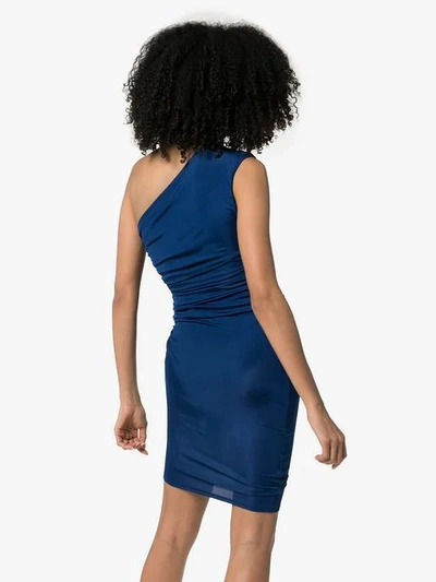Shop Alexandre Vauthier One Shoulder Mini Dress In Blue