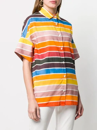 Shop Escada Striped Summer Shirt In Yellow