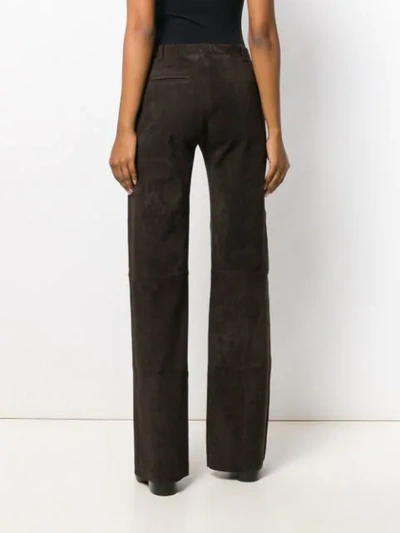 Shop Stouls Oswald Velour Trousers In Brown