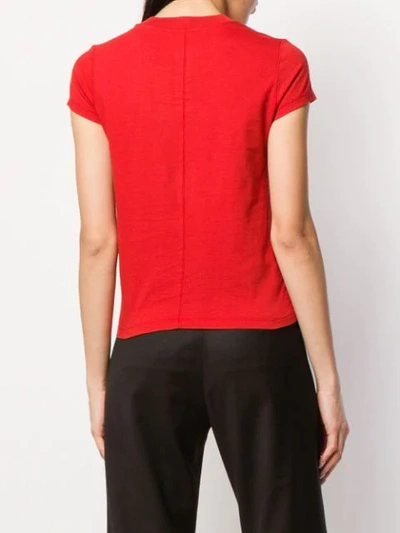 Shop Rick Owens Fitted Crew Neck T-shirt In Red
