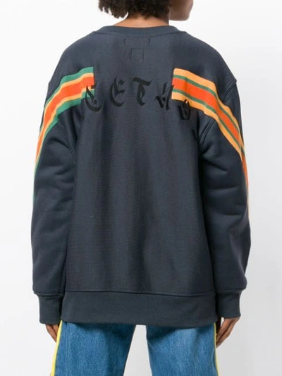 Shop Facetasm Oversized Stripe Detail Sweatshirt In Black
