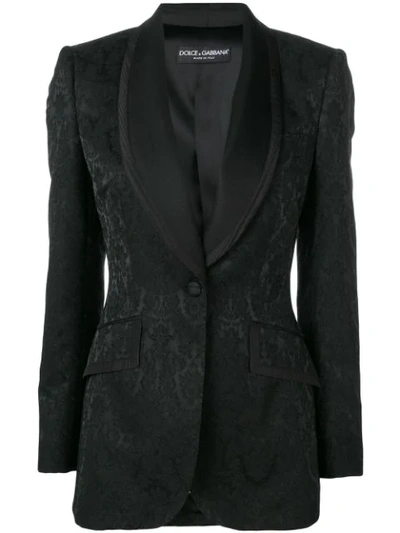 Shop Dolce & Gabbana Patterned Blazer In Black