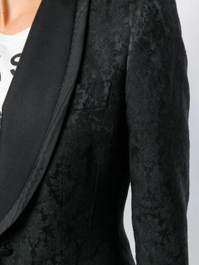 Shop Dolce & Gabbana Patterned Blazer In Black