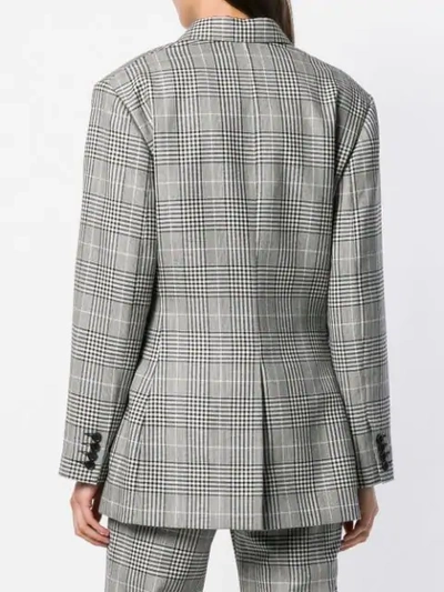 Shop Aalto Oversized Checked Blazer In Grey