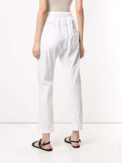 Shop Bassike Canvas Side Detail Relaxed Trousers In White