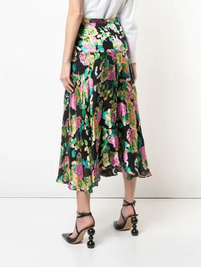 Shop Saloni Midi Pleated Skirt In Hydrangea