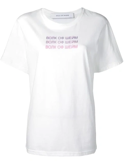Shop Walk Of Shame Graphic Print T-shirt In White