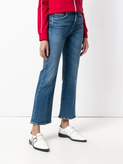 Shop 7 For All Mankind Flared Cropped Jeans In Blue