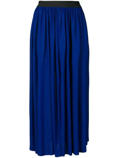 Shop Msgm High Waisted Full Skirt - Blue