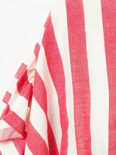 Marques' Almeida Asymmetric Striped Cropped Top In Red