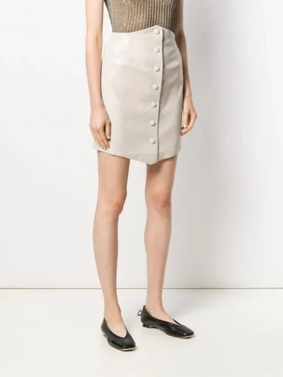 Shop Nanushka Button-up Mini Skirt In Neutrals