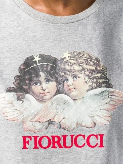 Shop Fiorucci Vintage Angels Crop T-shirt In Grey