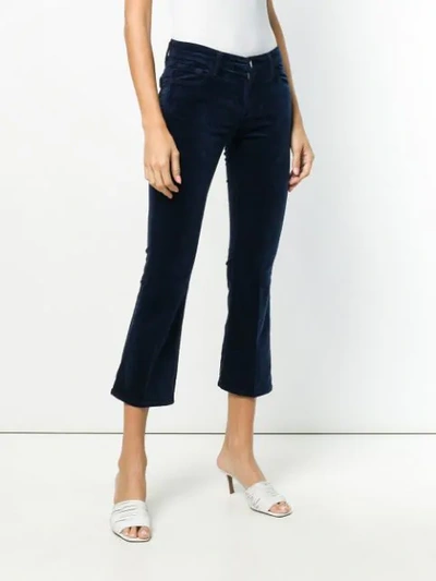 Shop J Brand Mid-rise Cropped Trousers In Blue