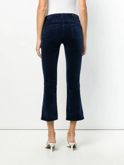Shop J Brand Mid-rise Cropped Trousers In Blue