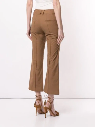 Shop Silvia Tcherassi Leira Cropped Trousers In Brown