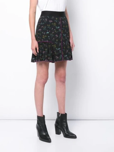 Shop Coach Floral Bow Print Skirt In Black