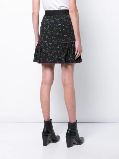 Shop Coach Floral Bow Print Skirt In Black