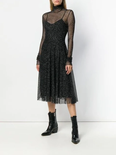 Shop Philosophy Di Lorenzo Serafini Layered Sheer Top Dress In Black