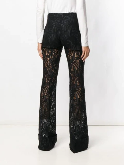 Shop Stella Mccartney Floral Lace Boot Cut Trousers In Black