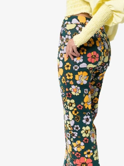 Shop Cap Penelope Floral Knitted Trousers In Multicoloured