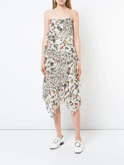 Shop Jason Wu Grey Jason Wu Flared Floral Midi Dress - White