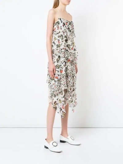 Shop Jason Wu Grey Jason Wu Flared Floral Midi Dress - White