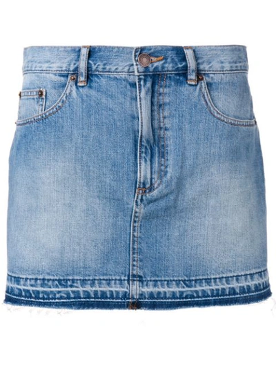 Shop Marc Jacobs Raw Hem Denim Mini Skirt - Blue