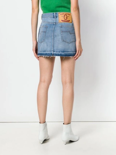 Shop Marc Jacobs Raw Hem Denim Mini Skirt - Blue