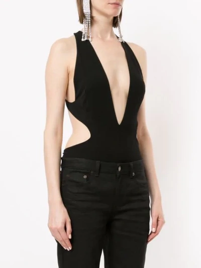 Shop Alexandre Vauthier Open Back Bodysuit In Black
