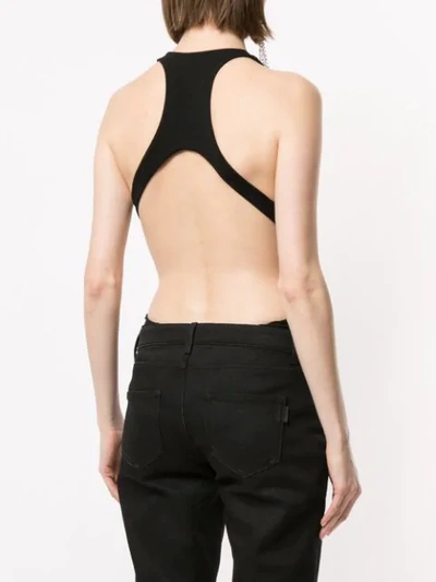 Shop Alexandre Vauthier Open Back Bodysuit In Black