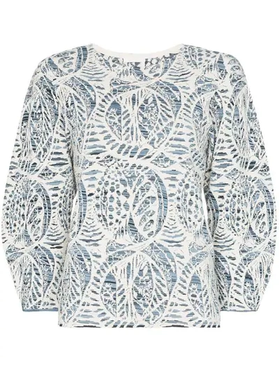 Shop Chloé Ceramic Jacquard Sweatshirt In Blue