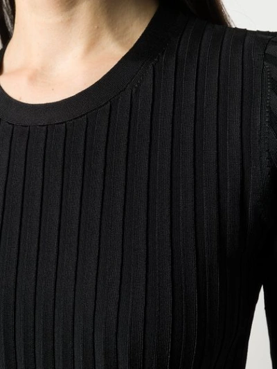 Shop Veronica Beard Short-sleeve Fitted Sweater In Black