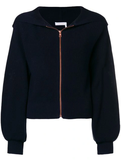 Shop See By Chloé Crochet Embroidered Hoody - Blue