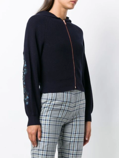 Shop See By Chloé Crochet Embroidered Hoody - Blue