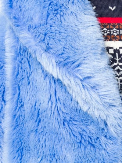 Shop Msgm Faux Fur Coat In Blue
