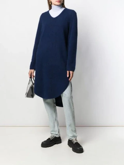 Shop Frenken Hug Knitted Midi Dress In Blue