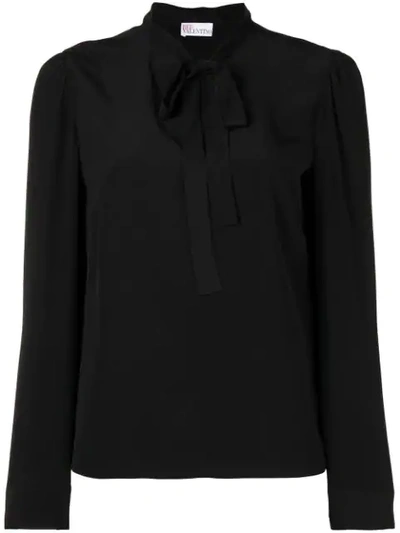 Shop Red Valentino Pussy Bow Blouse - Black