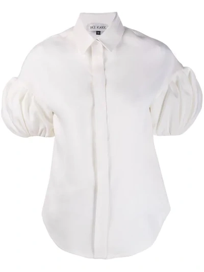 Shop Dice Kayek Tailored Puffball Sleeve Shirt In 0ff White