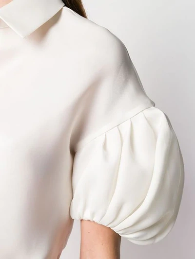 Shop Dice Kayek Tailored Puffball Sleeve Shirt In 0ff White