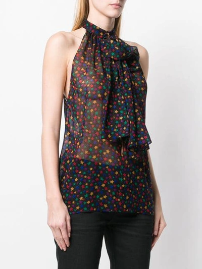 Shop Saint Laurent Starry Print Blouse In Black