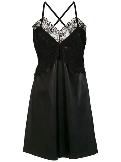 Shop À La Garçonne Lace Detail Dress In Black