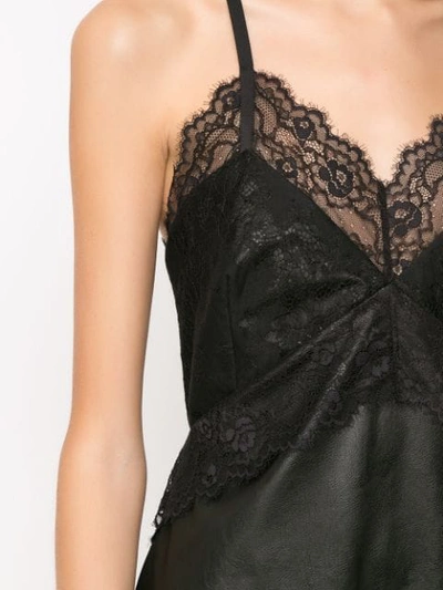 Shop À La Garçonne Lace Detail Dress In Black