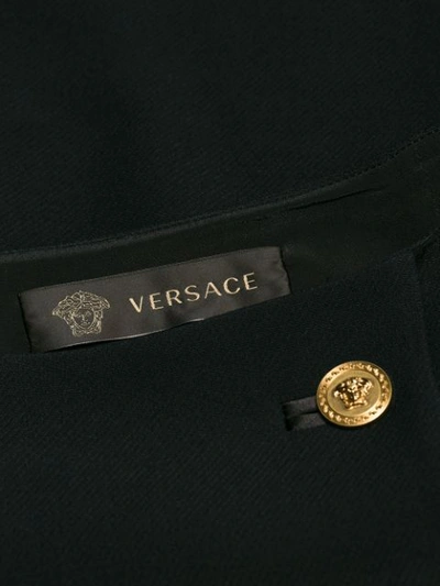 Shop Versace Button-embellished Pinafore Skirt In Black