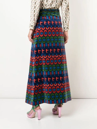 GUCCI PSYCHEDELIC LOGO PRINT SKIRT - 多色