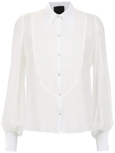 Shop Andrea Bogosian Sheer Silk Shirt In White