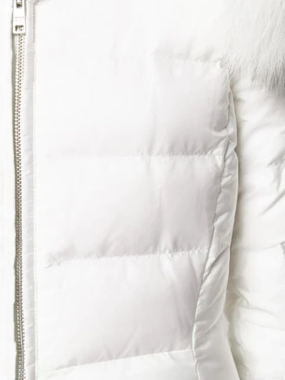 Shop Prada Trim Padded Jacket In F009 Bianco